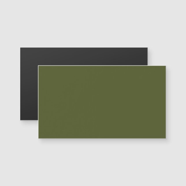 Cartão de Visita Magnético Verde Exército (Frente/Verso)