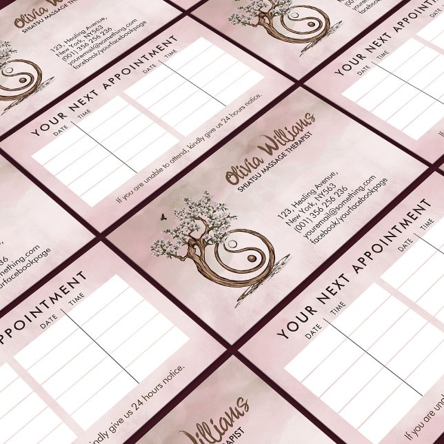 Cartão De Visita Magnolia Blossom Yin Yang Tree (Criador carregado)