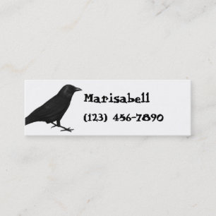 Cartão de visita magro do corvo gótico
