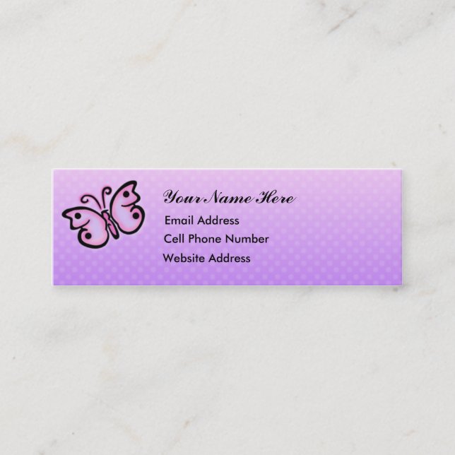 Cartão de visita magro do espírito da borboleta (Frente)