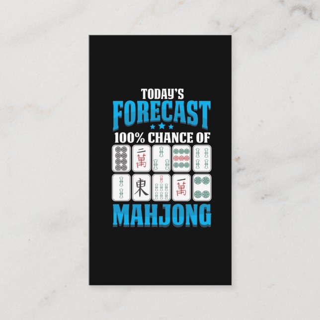 Cartão De Visita Mahjong Previsão Mah Jong Boardgame Lover (Frente)