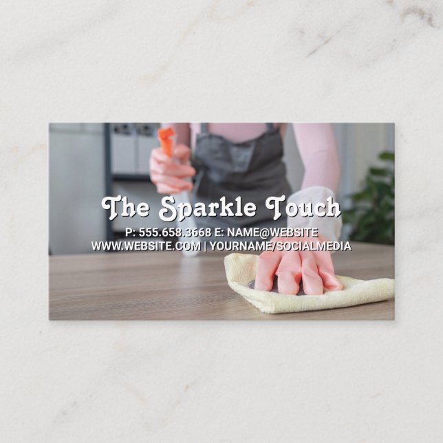 Cartão De Visita Maid Cleaning Office (Frente)