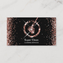 Maid Clearing House Com Glitter Dourado Rosa