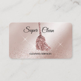 Cartão De Visita Maid Clearing House MOP de ouro rosa