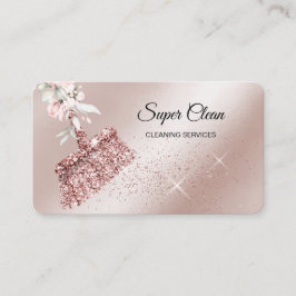 Cartão De Visita Maid Clearing House rosa gold Floral