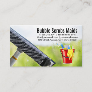 Cartão De Visita Maids   Janela Limpeza de Chaves