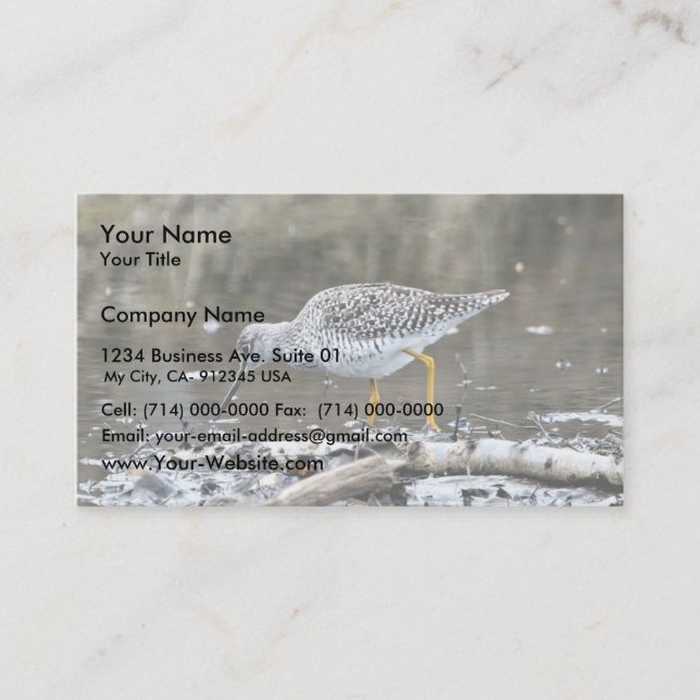 Cartão De Visita Maior Yellowlegs (Frente)