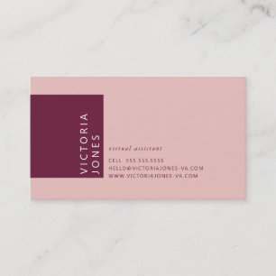 Cartão De Visita MAIS SIMPLES COR, uma ameixa rosada mínima de cora