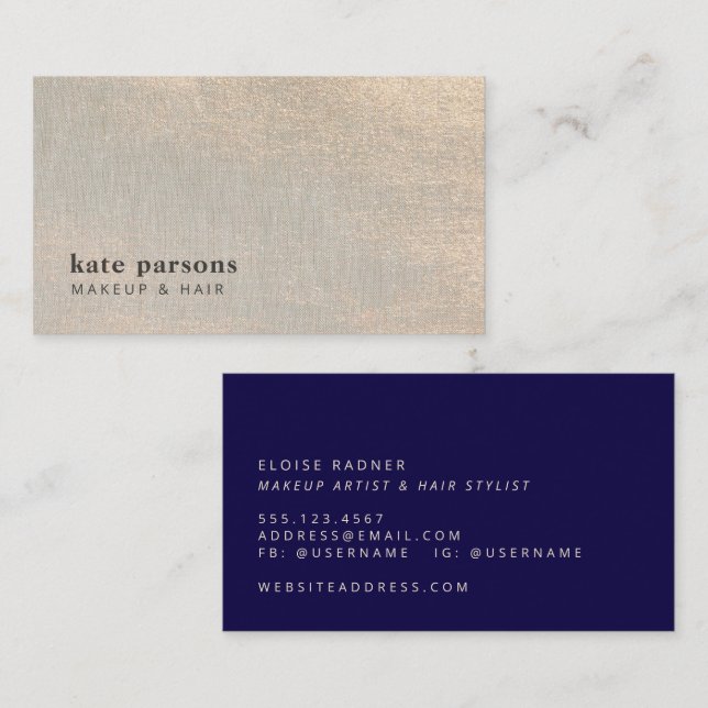 Cartão De Visita Makeup and Hair Stylist Beauty Business Card (Frente/Verso)