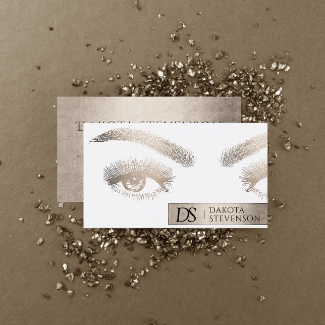 Cartão De Visita Makeup Artist Beauty Professional | Elegante Doura (Criador carregado)