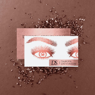 Cartão De Visita Makeup Artist Beauty Professional   Trendy Coral
