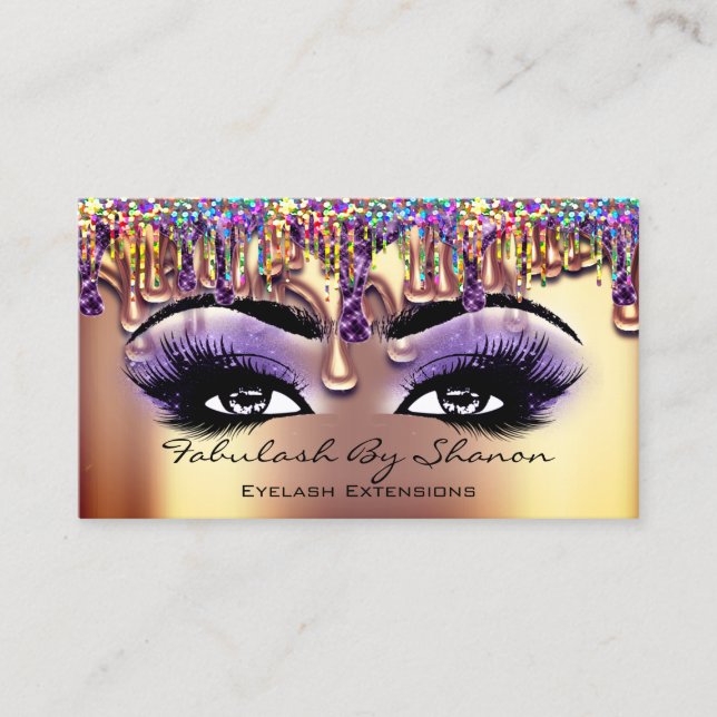 Cartão De Visita Makeup Artist Brow Eyelash Estimula Drives Hológra (Frente)