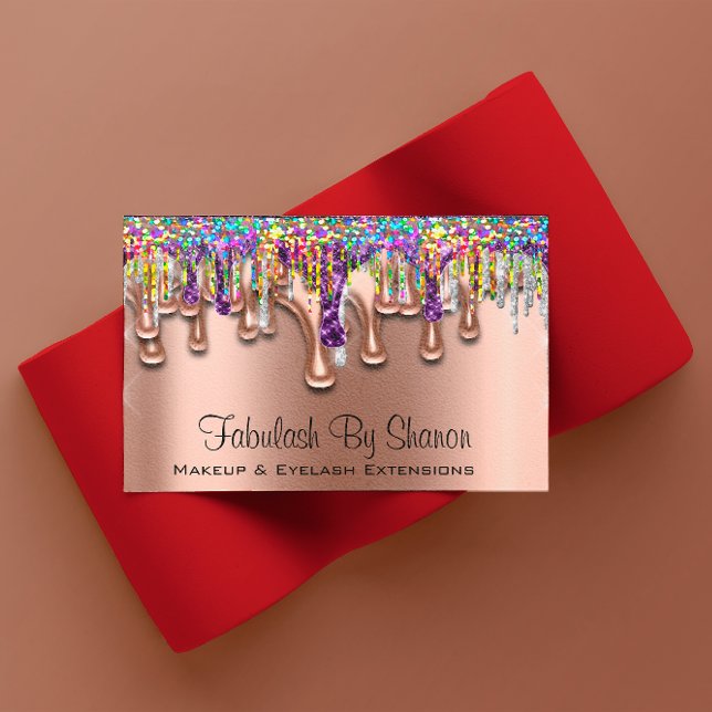 Cartão De Visita Makeup Artist Brow Purple Hológrafo (Makeup Artist Brow Purple Holograph Business Card)