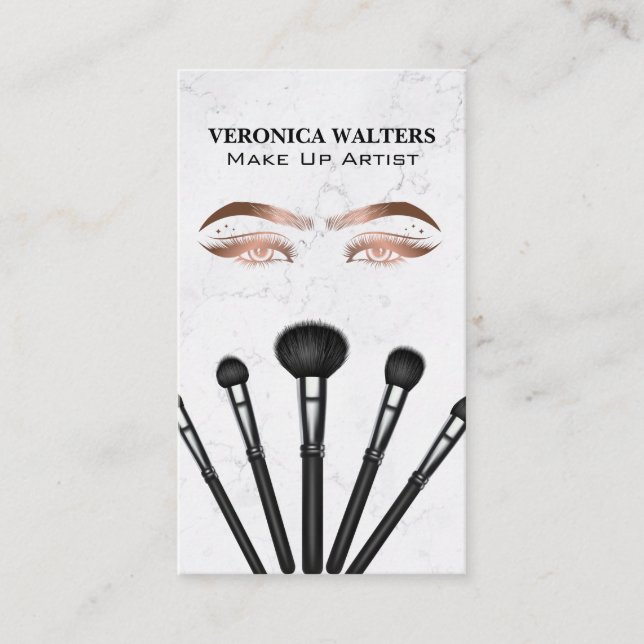 Cartão De Visita Makeup Artist Brushes | Bela das Mulheres | Olhos (Frente)