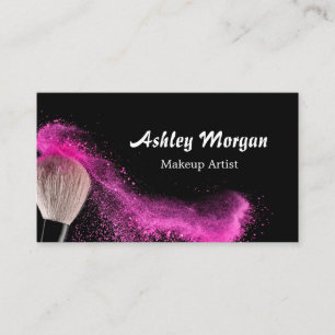 Cartão De Visita Makeup Artist Brussel Pó Moda Preta