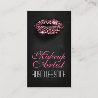 Cartão De Visita Makeup Artist / Diamonds Sparkle Lips