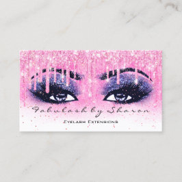 Cartão De Visita Makeup Artist Eyebrow Lash Glitter Marinho Rosa