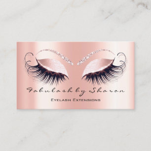 Cartão De Visita Makeup Artist Eyebrow Lashes Extension Rosa Coral