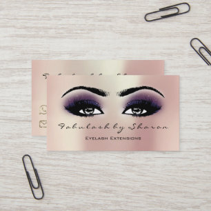 Cartão De Visita Makeup Artist Eyebrow Lashes Extension Violet Rosa