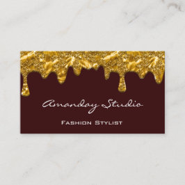 Cartão De Visita Makeup Artist Eyelash Drives Burgundy Único Dourad