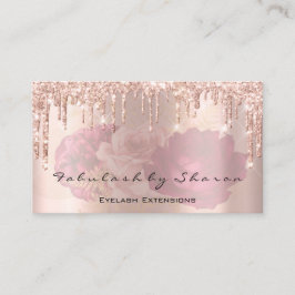 Cartão De Visita Makeup Artist Eyelash Lashes Florals Drives Rosa