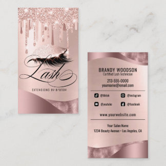 Cartão De Visita Makeup Artist Eyelash Lashes Glitter Beauty Salon 