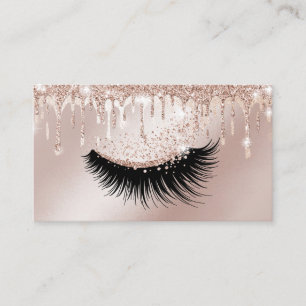 Cartão De Visita Makeup Artist Eyelash Lashes Glitter Drives Rosa