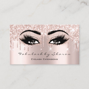 Cartão De Visita Makeup Artist Eyelash Lashes Glitter Drives Rosa