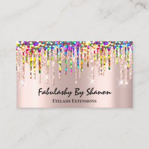 Cartão De Visita Makeup Artist Eyelash Pisca Glitter Drives Rainbow