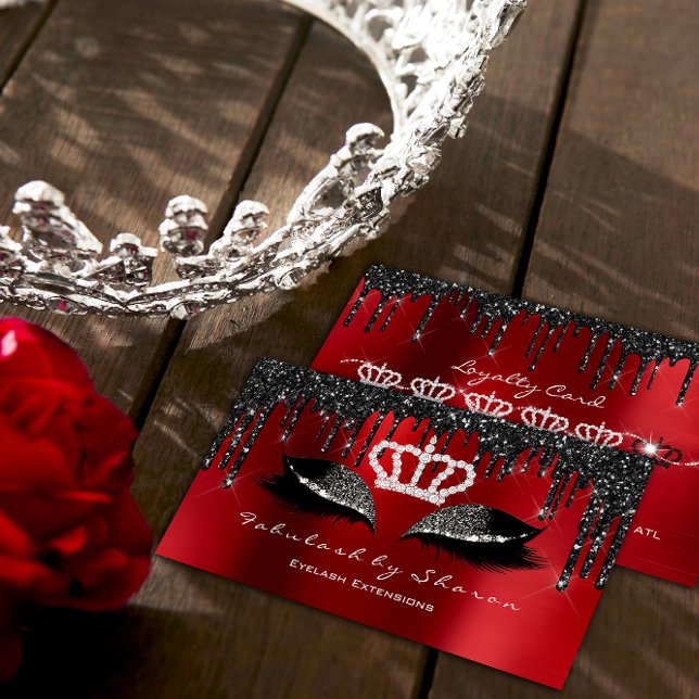 Cartão De Visita Makeup Artist Eyelashes Extension Black Drives VIP (Makeup Artist Eyelashes Extension Black Drips VIP Business Card)