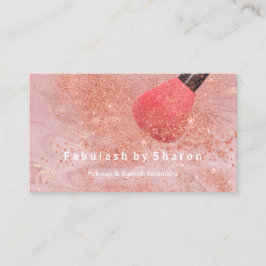 Cartão De Visita Makeup Artist Eyes Lash Glitter Rosa Pó Cobre