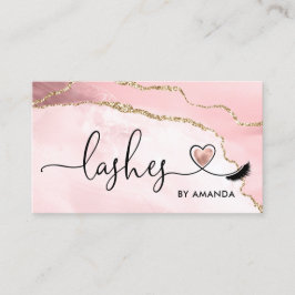 Cartão De Visita Makeup Artist Eyes Lashes Blush Pink Agate