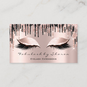Cartão De Visita Makeup Artist Eyes Lashes Glitter Drives Rosa Blac