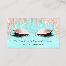 Cartão De Visita Makeup Artist Eyes Lashes Glitter Drives Rosa Blue
