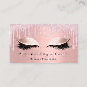 Cartão De Visita Makeup Artist Eyes Lashes Glitter Drives Rosa Blus