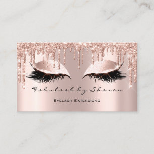 Cartão De Visita Makeup Artist Eyes Lashes Glitter Drives Rosa Dour