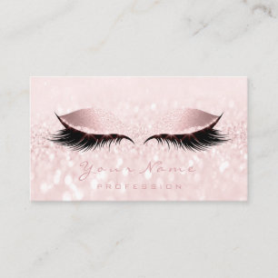 Cartão De Visita Makeup Artist Eyes Lashes Glitter Pink Pastel
