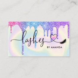 Cartão De Visita Makeup Artist Eyes Lashes Unicorn Holographic