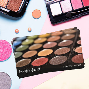 Cartão De Visita Makeup Artist Eyeshadow Paleta Rainbow Glitter