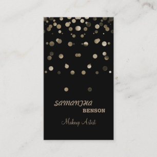 Cartão De Visita Makeup Artist Fashion Glitter Sparkle Dourado