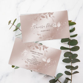 Cartão De Visita Makeup Artist Floral Lash Event Planner Rosa