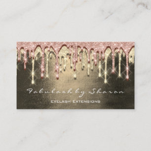 Cartão De Visita Makeup Artist Hair 3D Effect Drives Rosa Dourado