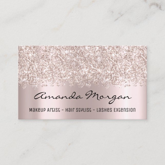 Cartão De Visita Makeup Artist Hair Salon Eyelash Extension Rosa (Frente)