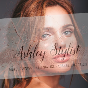 Cartão De Visita Makeup Artist Hair Salon Lash Extension Silver