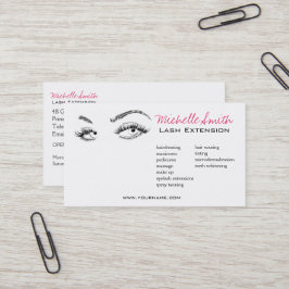 Cartão De Visita Makeup Artist Lashes Brota Preto e Branco Simples