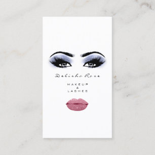 Cartão De Visita Makeup Artist Lashes Enfumaçado Rosa Lábios Beij