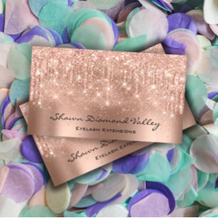 Cartão De Visita Makeup Artist Lashes Tropfen Rosa Blush Powder