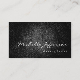 Cartão De Visita Makeup Artist Leather Background Minimalista Moder