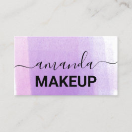 Cartão De Visita Makeup Artist Logotipo Minimalismo Roxo