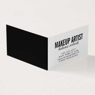 Cartão De Visita Makeup Artist Minimalist / (preto / branco)